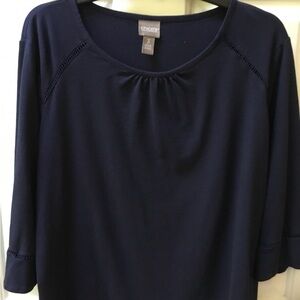 Chico's Navy Blue Knit Women's Top Sz 3 (14/16)